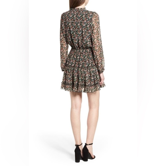 NWT REBECCA MINKOFF Rosemary Floral Dress black floral print Size Medium peasant - Picture 4 of 17